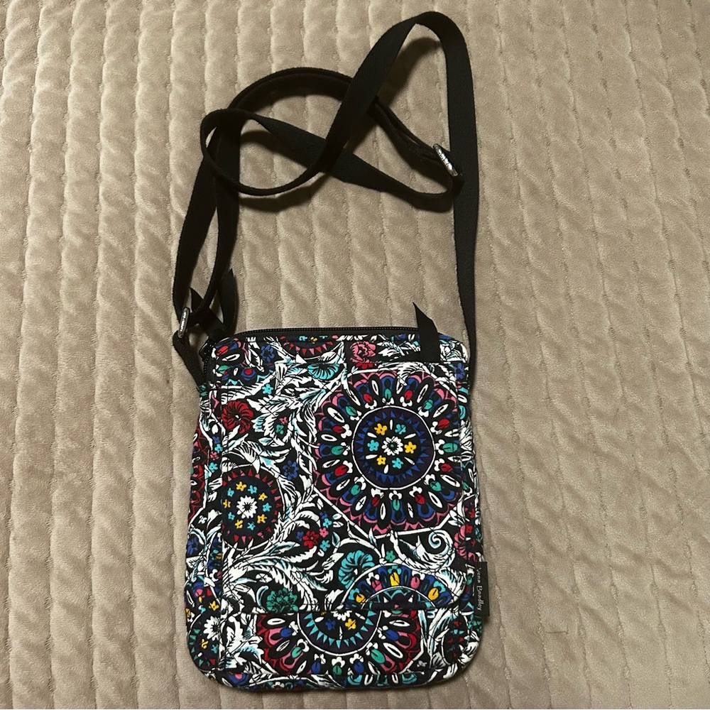 Women's Cotton Hipster Crossbody Purse RFID Protection Stained Glass Medallion